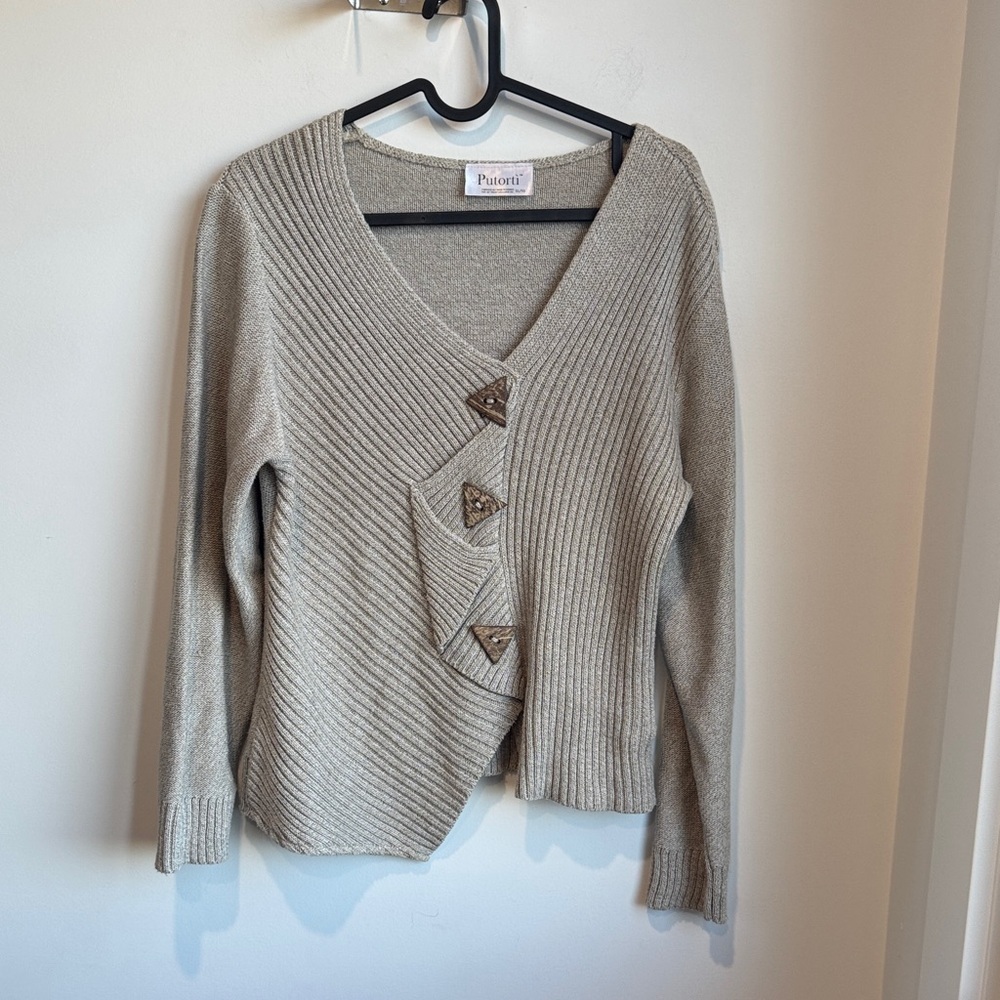 Vintage Putorti Made In Canada Asymmetrical Knit Sweater